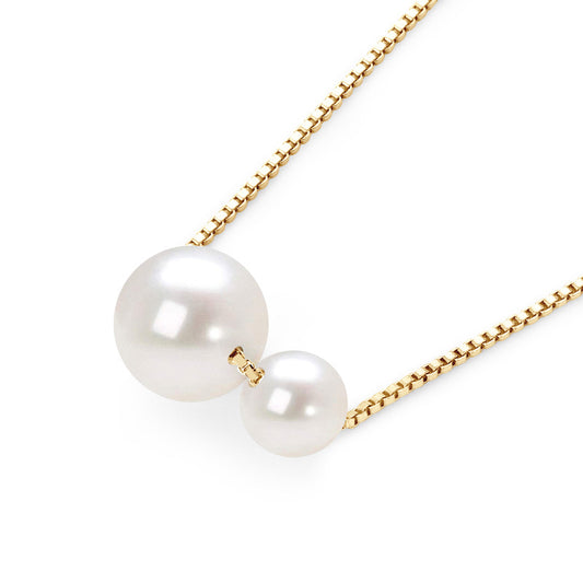 Natural Freshwater Pearl Pendant Necklace - 925 Sterling Silver Delicate Chain