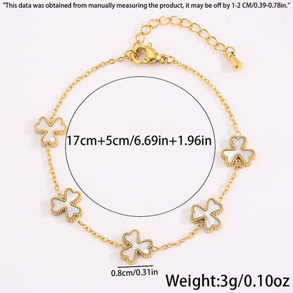 Clover Necklace and Bracelet Set - Matching Jewelry Set
