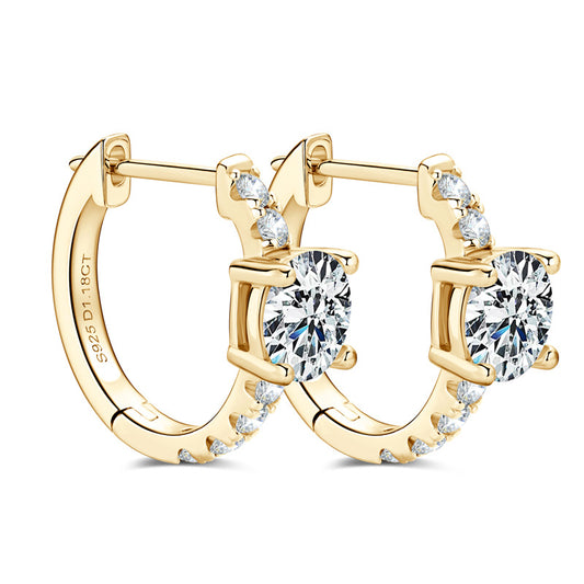 All Moissanite Stud Earrings - Premium Four-Prong Setting Sterling Silver
