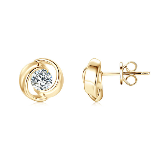 5mm Round Moissanite Stud Earrings - 925 Sterling Silver Brilliant Cut Earrings