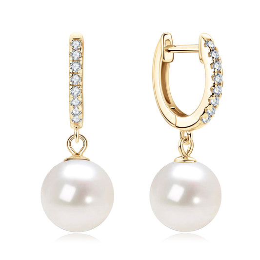 Natural Freshwater Pearl Vintage Earrings - Sterling Silver for Women