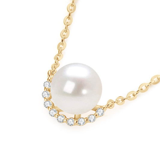 Natural Freshwater Pearl Pendant Necklace - S925 Sterling Silver Delicate Chain Necklace