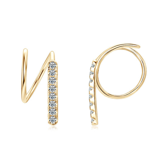 S925 Sterling Silver Rotating Moissanite Stud Earrings - Minimalist Design
