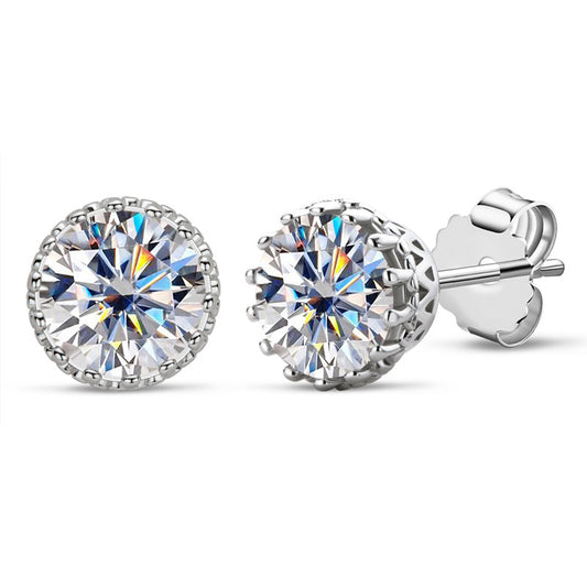 Moissanite Retro Earrings - S925 Silver 18K Gold Plated Vintage Design Jewelry