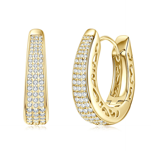 S925 Sterling Silver U-Shaped Drop Earrings - French Retro Versatile Design
