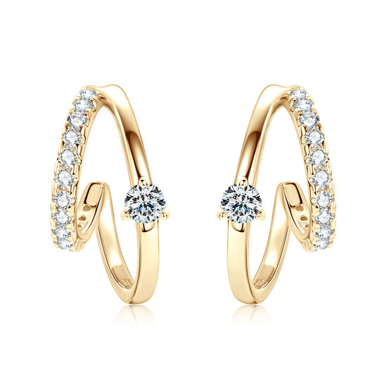 Irregular D-Color Moissanite Stud Earrings - S925 Sterling Silver for Women