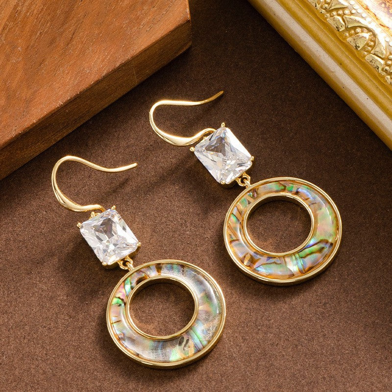 Abalone Shell Stud Earrings - Natural Shell Sterling Silver Post Earrings for Women