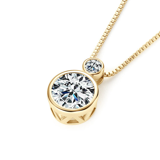 Moissanite Gourd Pendant Necklace - S925 Sterling Silver Simple Versatile Design
