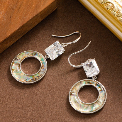 Abalone Shell Stud Earrings - Natural Shell Sterling Silver Post Earrings for Women