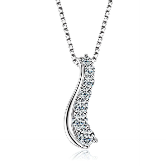 S925 Sterling Silver S-Shaped Waist Necklace - Moissanite Pendant Chain