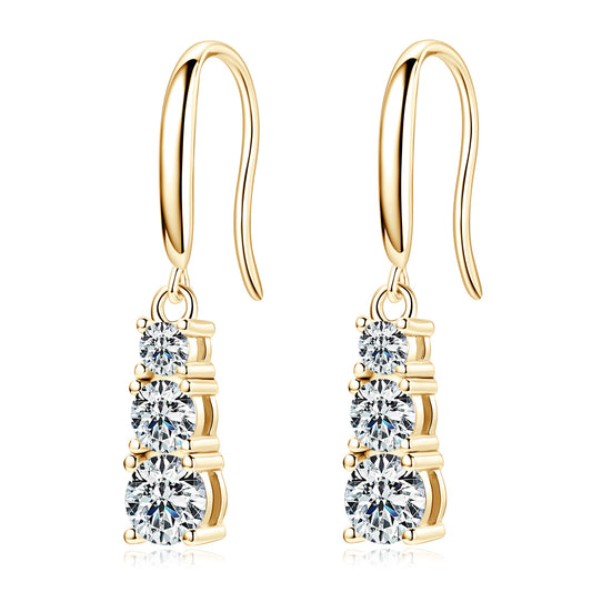 D Color Moissanite Earrings - S925 Sterling Silver High-End Simple Earrings