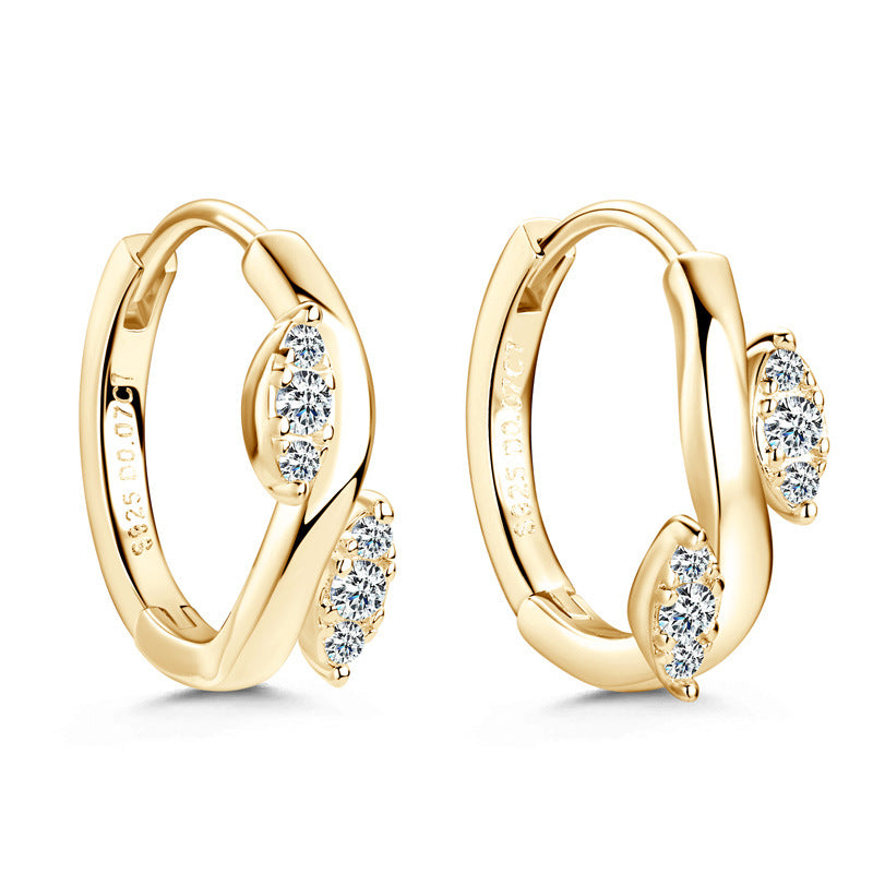 Moissanite Leaf Earrings - S925 Sterling Silver Diamond Drop Earrings for Women