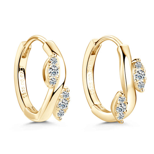 Moissanite Leaf Earrings - S925 Sterling Silver Diamond Drop Earrings for Women