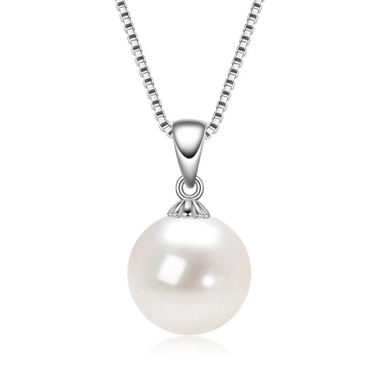 S925 Sterling Silver Light Bulb Freshwater Pearl Necklace - Creative Minimalist Gift