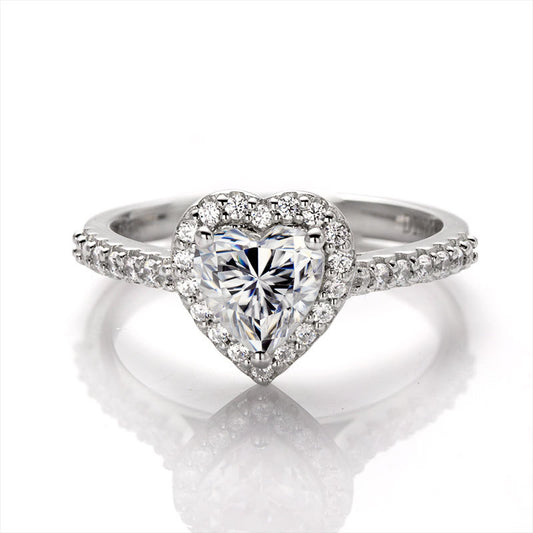 1 Carat Moissanite Wedding Ring - 925 Sterling Silver Engagement Ring for Women