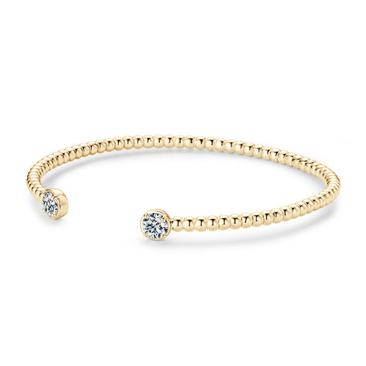 D-Color Moissanite Open Bracelet - S925 Silver 18K Gold Plated Stackable Jewelry