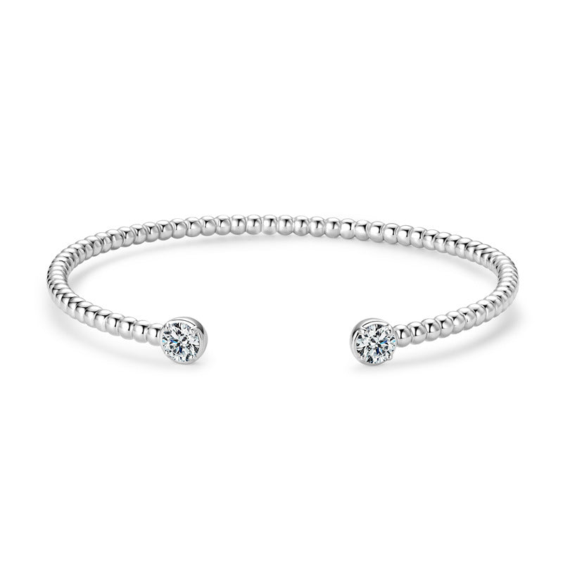 D-Color Moissanite Open Bracelet - S925 Silver 18K Gold Plated Stackable Jewelry