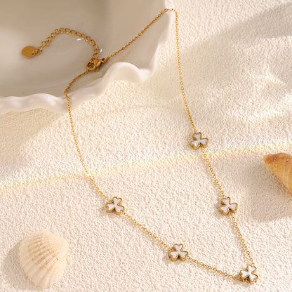Clover Necklace and Bracelet Set - Matching Jewelry Set