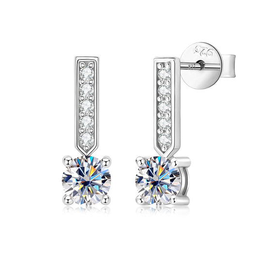 D-Color Moissanite Stud Earrings - 925 Sterling Silver Premium Designer Jewelry