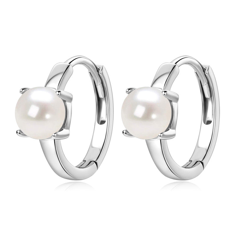 Natural Freshwater Pearl Earrings - S925 Sterling Silver Fashion Jewelry for Women