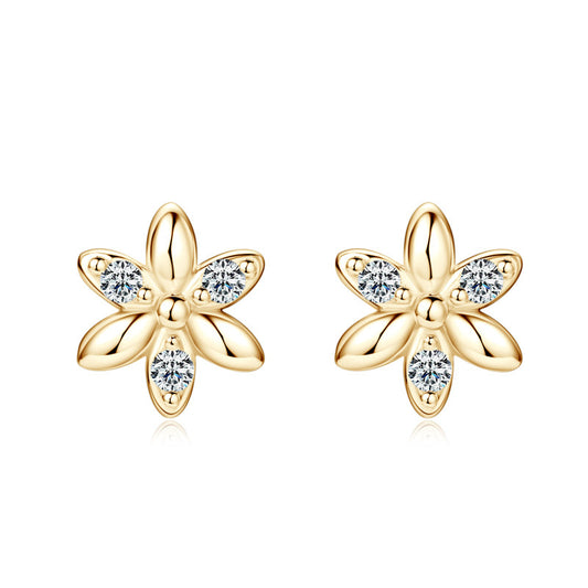 Mini Flower Moissanite Stud Earrings - S925 Sterling Silver Delicate Summer Jewelry