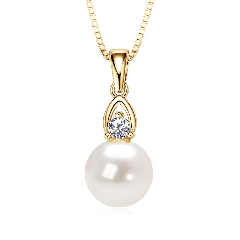 Natural Freshwater Pearl Pendant Necklace - S925 Sterling Silver for Women