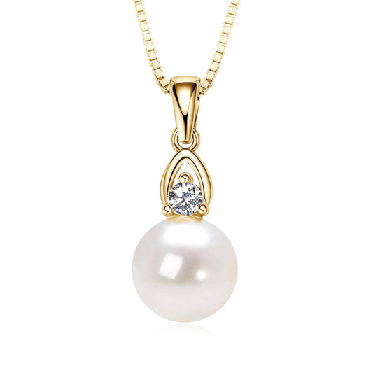 Natural Freshwater Pearl Pendant Necklace - S925 Sterling Silver for Women