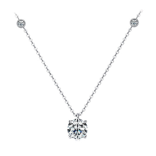 Bohemian Star Point Moissanite Necklace - 925 Sterling Silver Pendant Jewelry