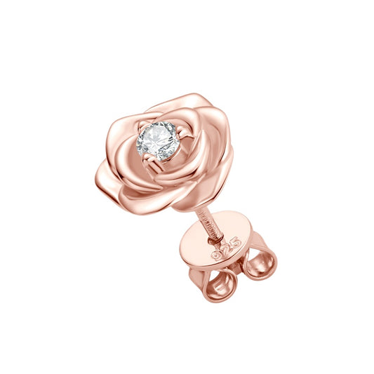 S925 Sterling Silver Rose Gold D-Color Moissanite Stud Earrings - Premium Brilliance