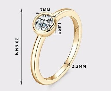 Bubble Moissanite Ring - 925 Sterling Silver 18K Rose Gold Plated Jewelry for Women